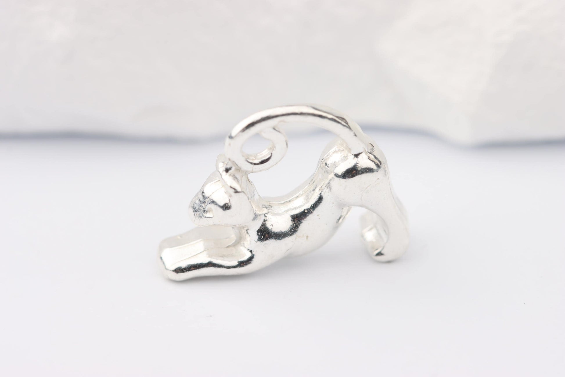 Silver Cat Charm Necklace