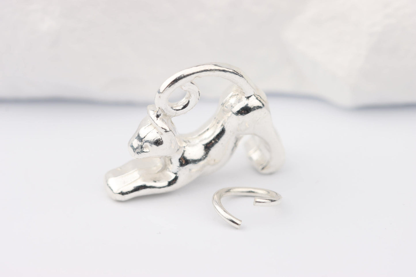 Silver Cat Charm Necklace