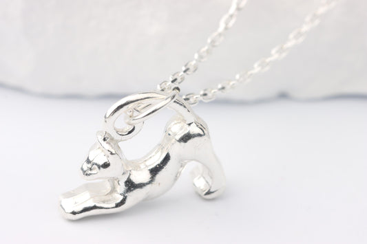 Silver Cat Charm Necklace