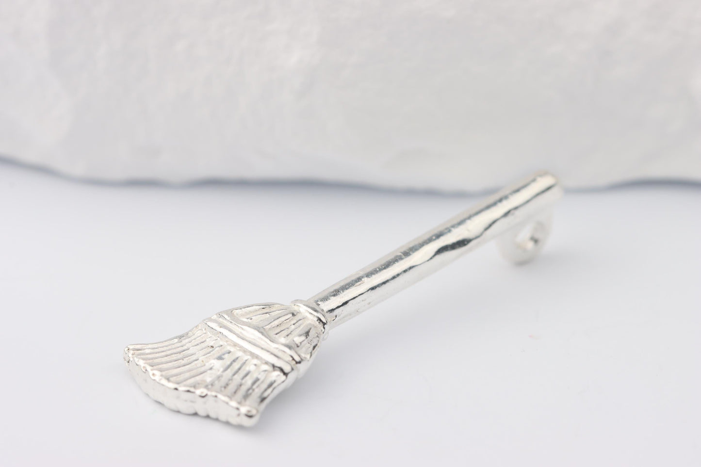 Silver Broom Charm Necklace