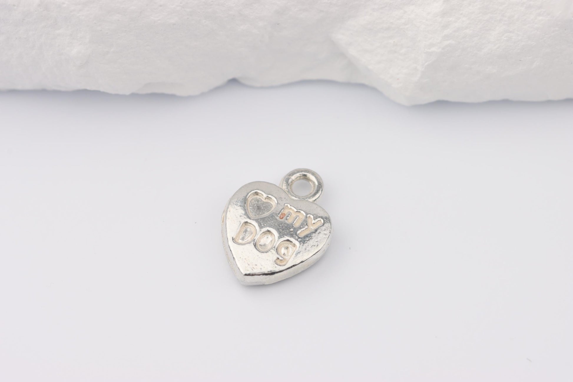 Silver I Love My Dog Charm Necklace