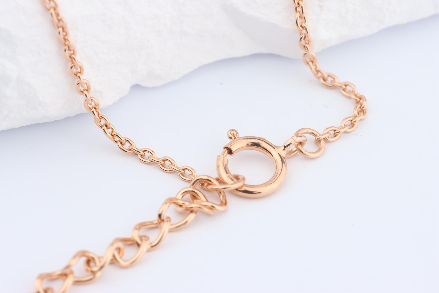 Sterling Silver 18ct Rose Gold Plated April Birthstone Earrings & Necklace Set