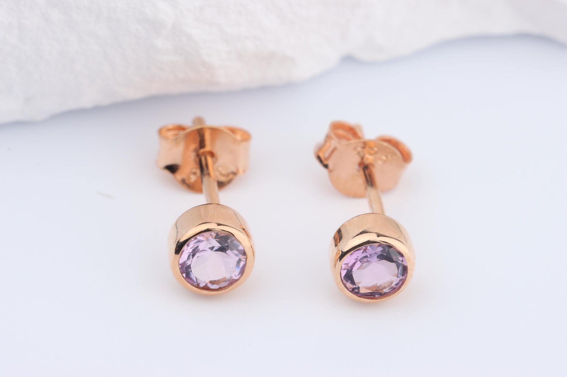 Sterling Silver 18ct Rose Gold Plated June Birthstone Earrings & Necklace Set