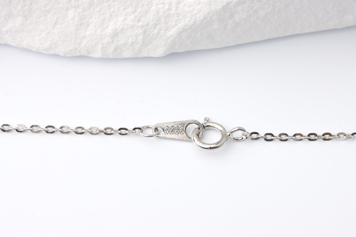 Silver North Star CZ Pendant Necklace, Rectangular Halo Statement Jewellery, Gift for Her