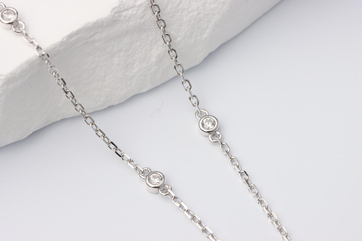 Emerald Green Cushion Cut CZ Necklace, Silver Solitaire Rose Pendant, Sparkling Gift for Her