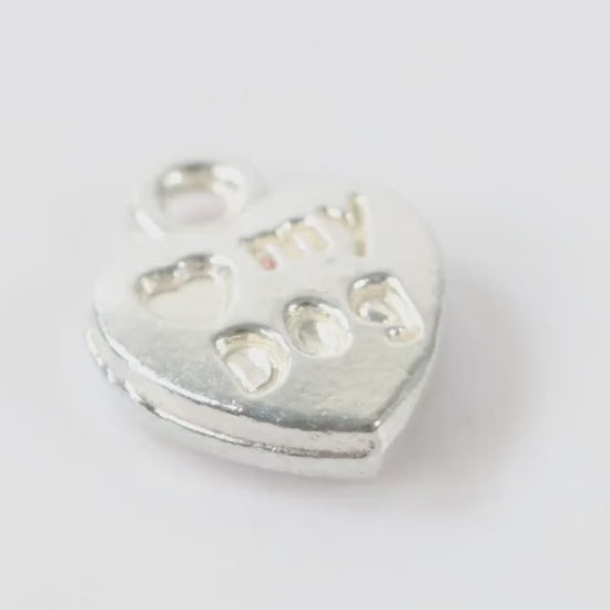 Silver I Love My Dog Charm Necklace