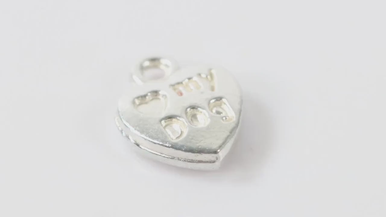Silver I Love My Dog Charm Necklace