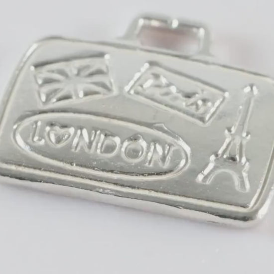 Silver Travel Suitcase Charm Necklace