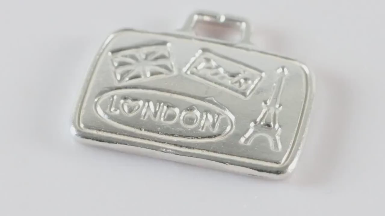 Silver Travel Suitcase Charm Necklace