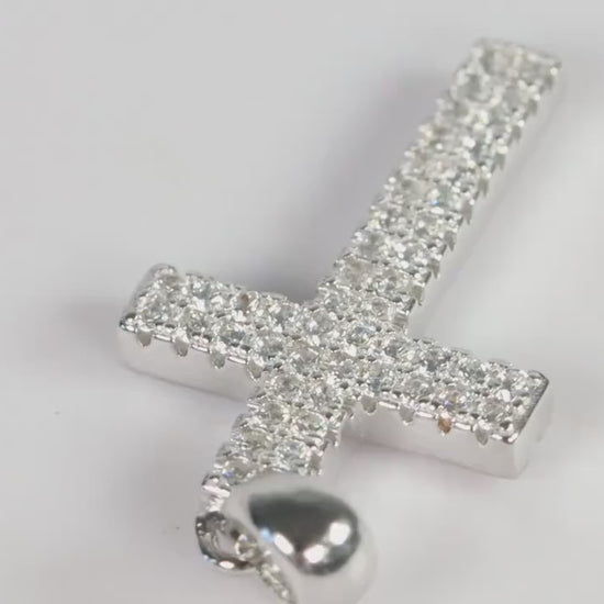 Sterling Silver 925 Mini CZ Cross Pendant