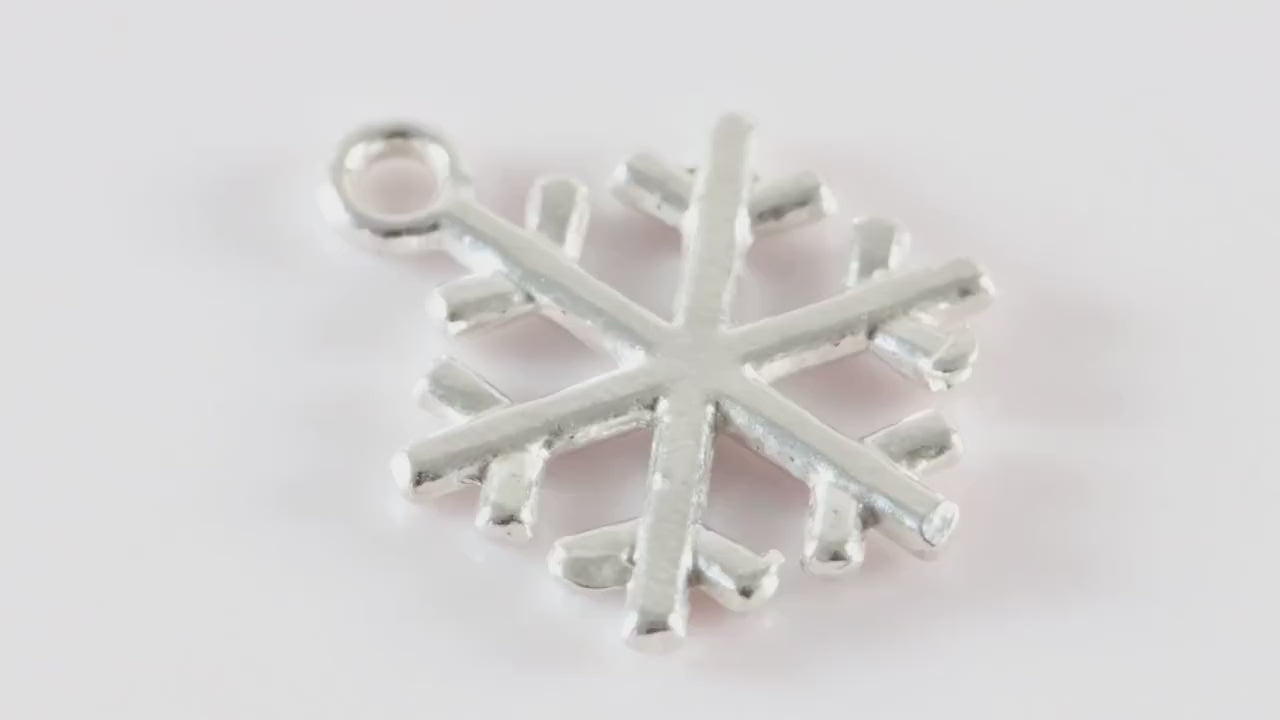 Silver Snowflake Charm Necklace