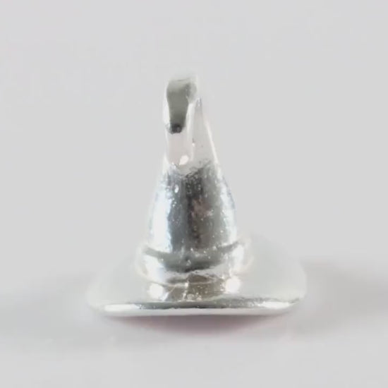 Silver Witches Hat Charm Necklace