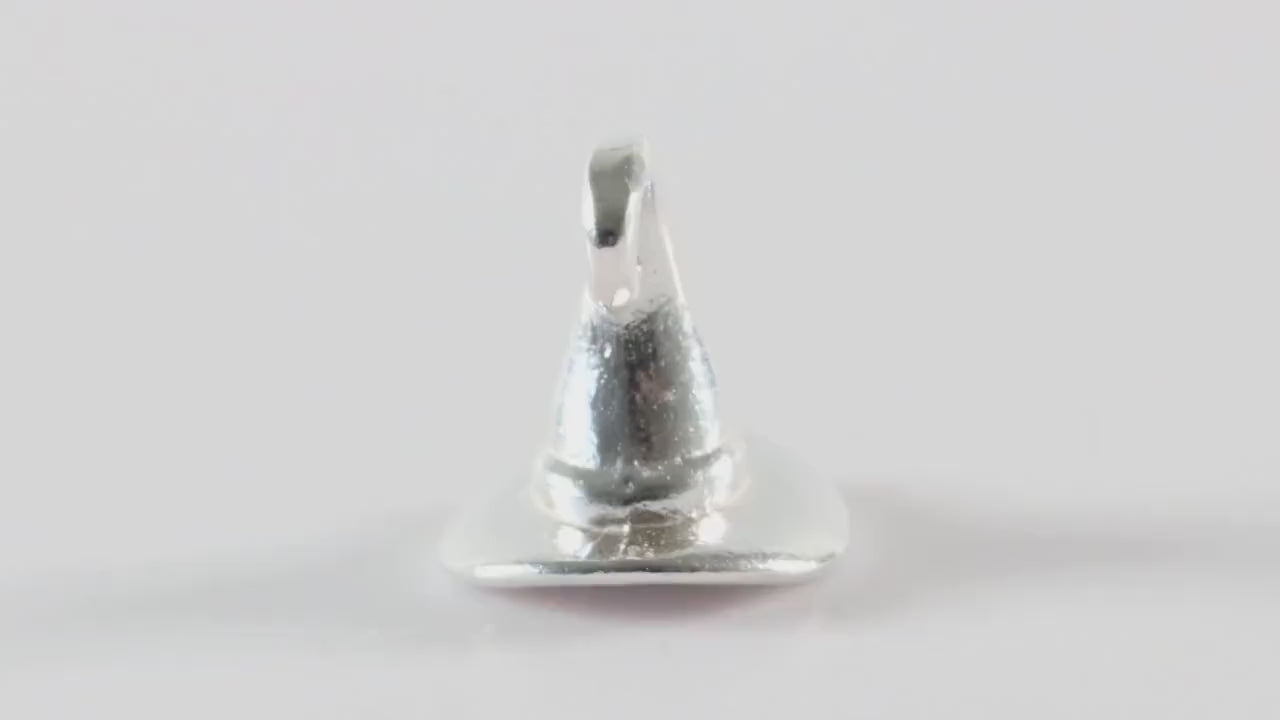 Silver Witches Hat Charm Necklace