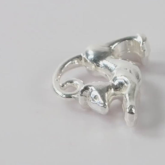 Silver Cat Charm Necklace