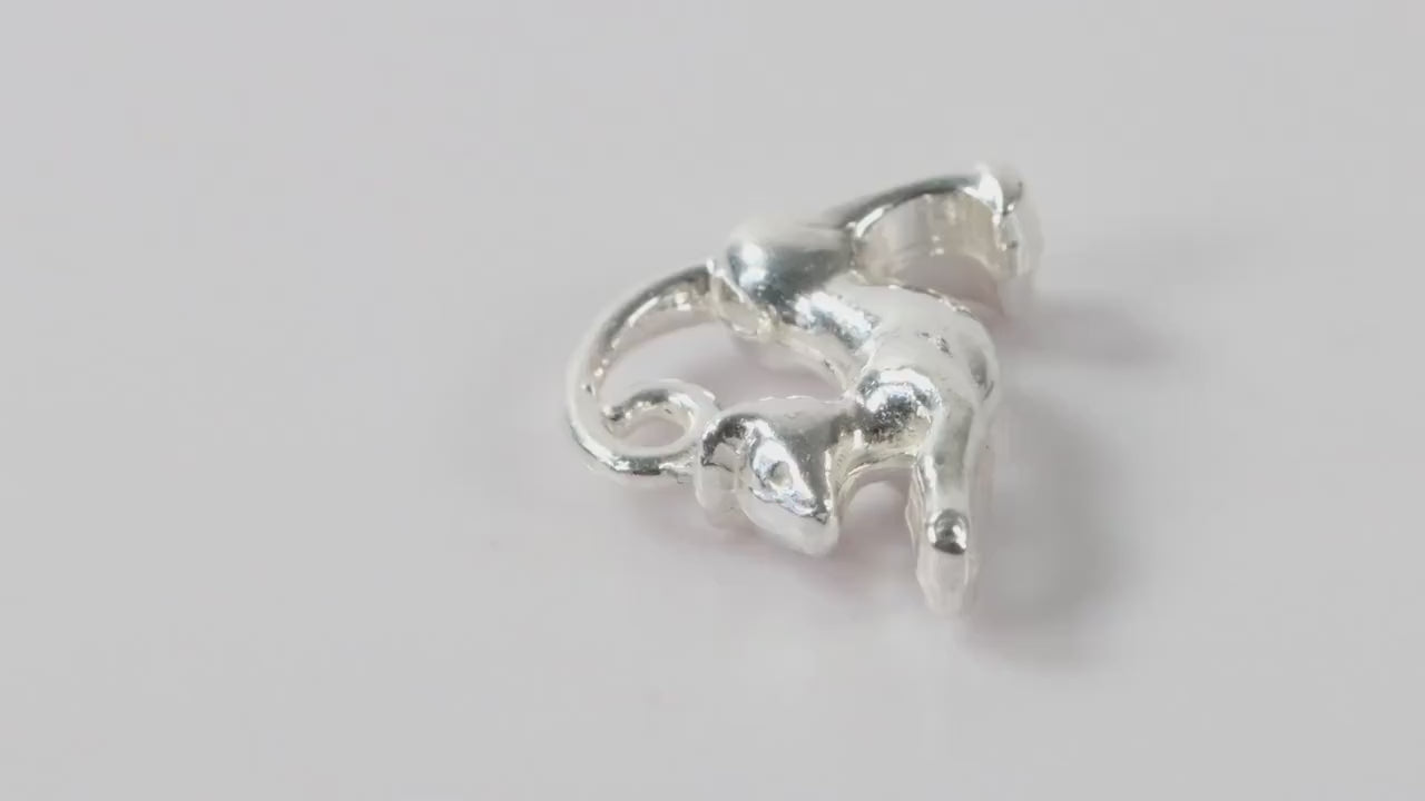 Silver Cat Charm Necklace