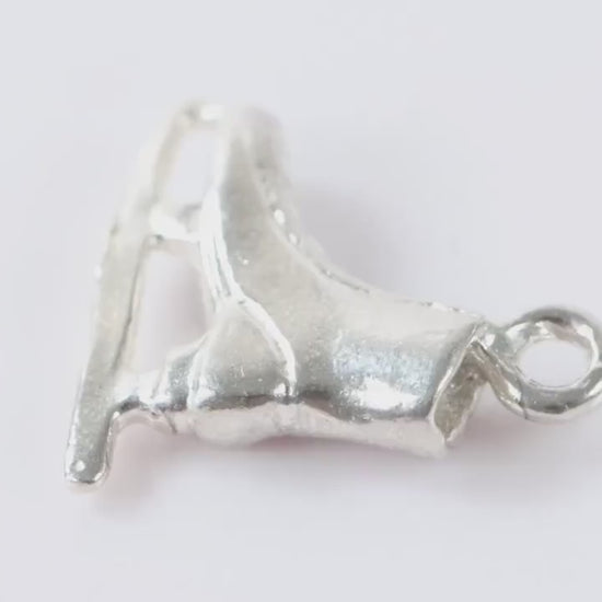 Silver Ice Skating Boot Charm Necklace