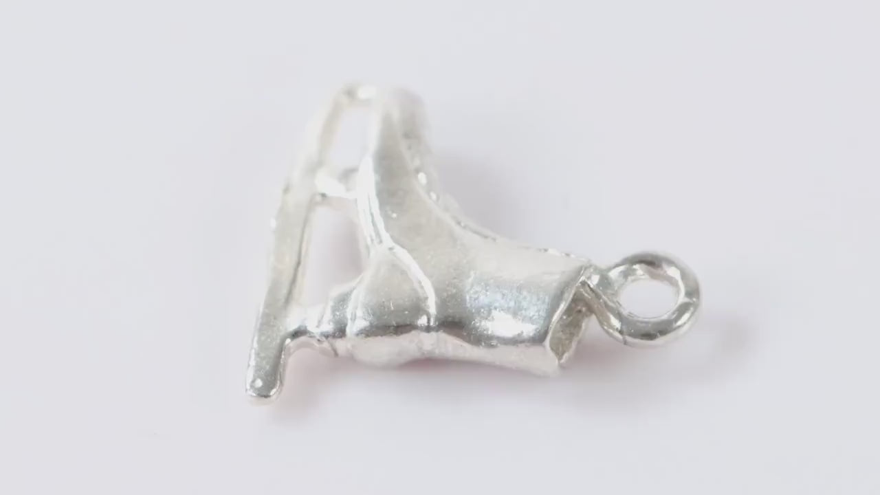 Silver Ice Skating Boot Charm Necklace