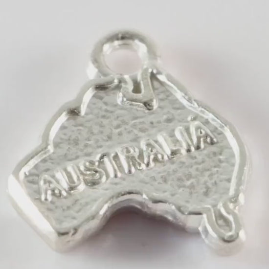 Silver Australia Map Charm Necklace
